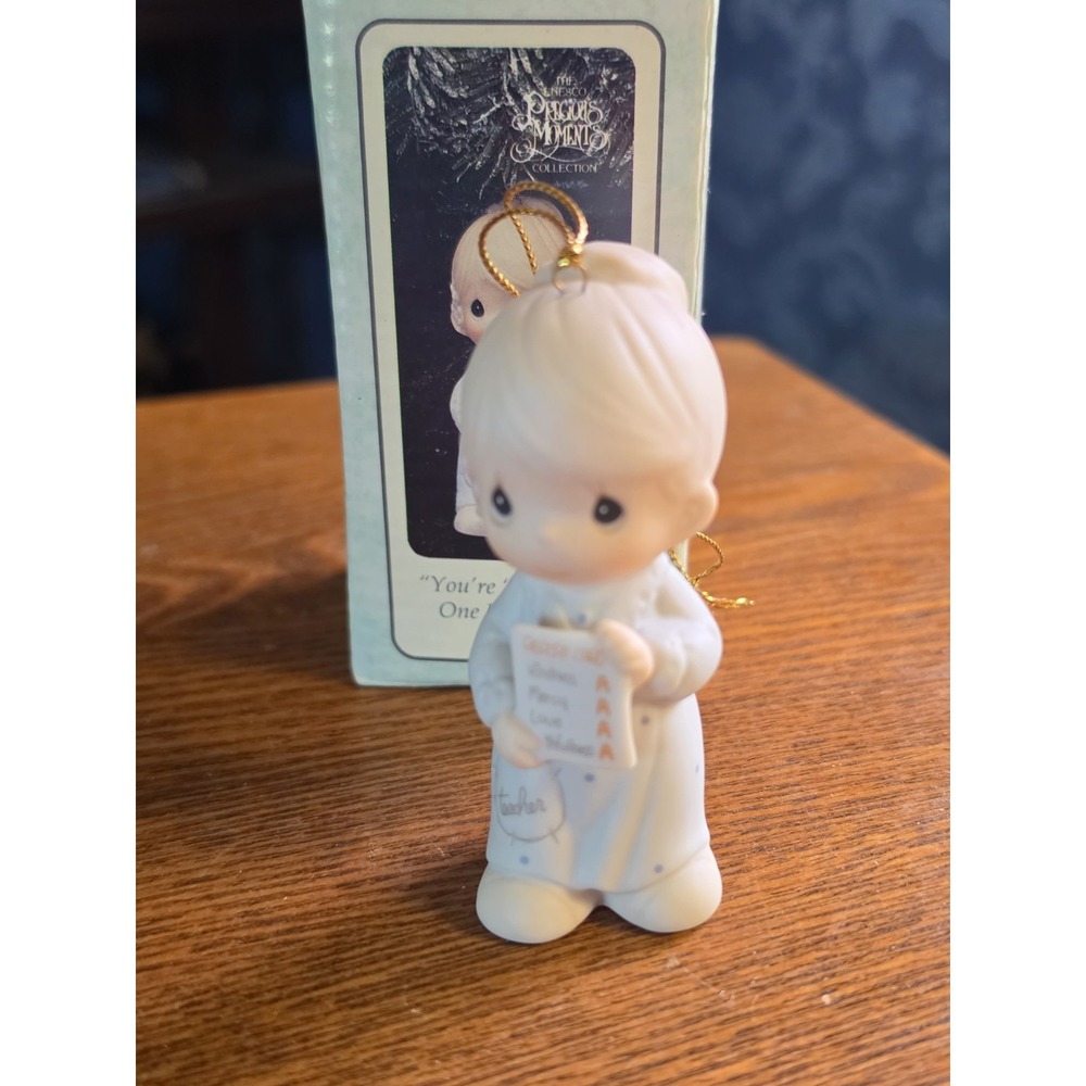 PRECIOUS‎ MOMENTS Ornament TEACHER "You're "A" Number One In My Book"